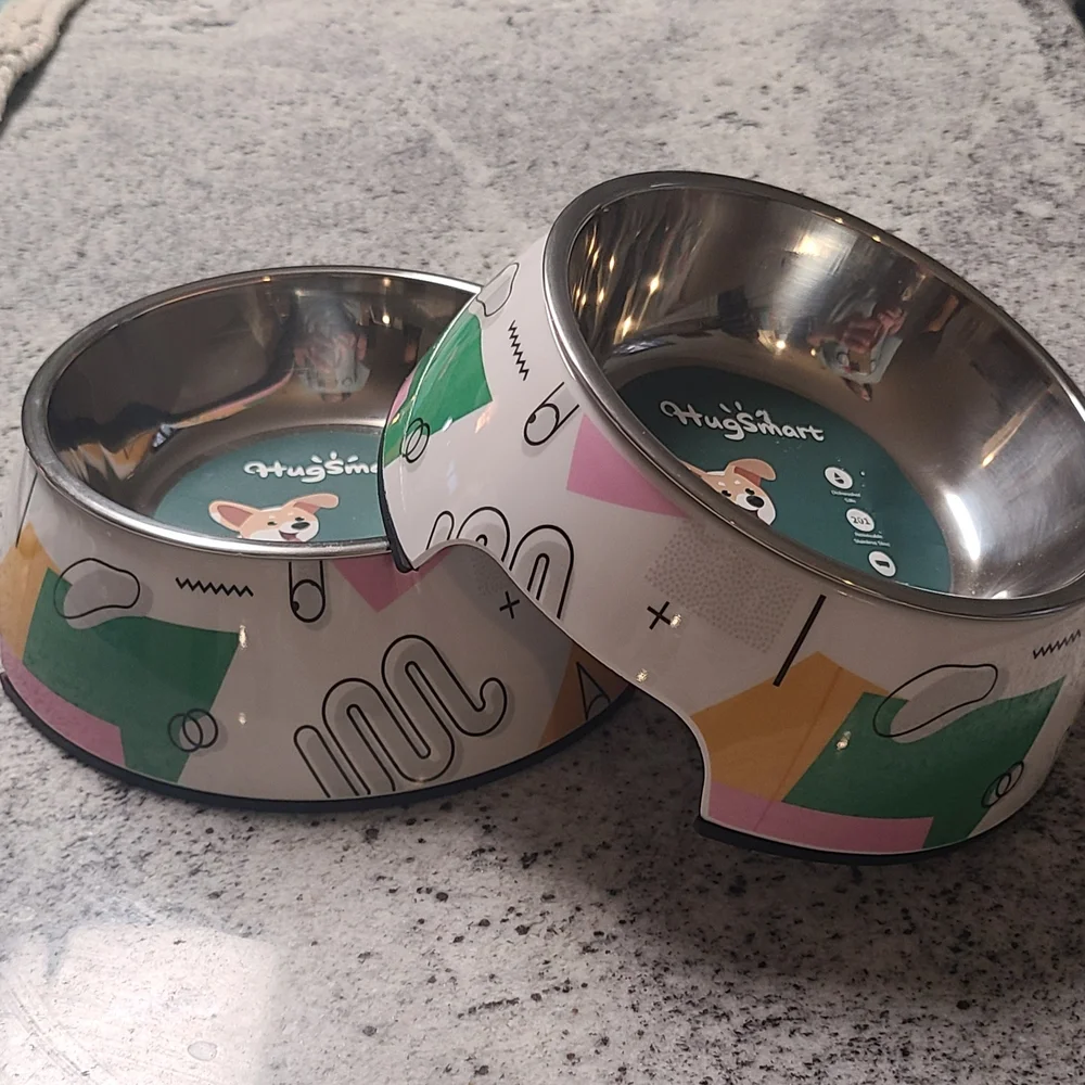 80s Style Pet Bowl Set NWT